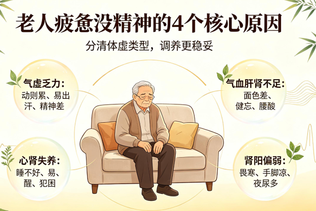 老人疲惫犯困没精神，一套适配长辈的调养组合，温和滋补久养无碍
